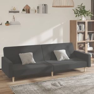 Wanilla 2-Seater Sofa Bed Dark Grey Fabric