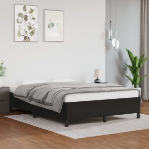 Bed Frame Black Faux Leather