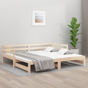 Cupar Pull-out Day Bed 2x(92x187) cm Solid Wood Pine