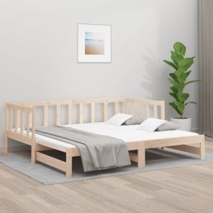 Toppenish Pull-out Day Bed 2x(92x187) cm Solid Wood Pine