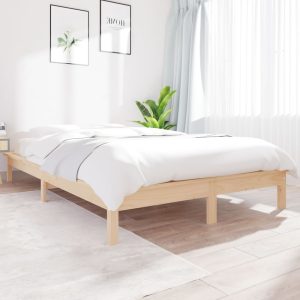 Bed Frame 153x203 Solid Wood Pine