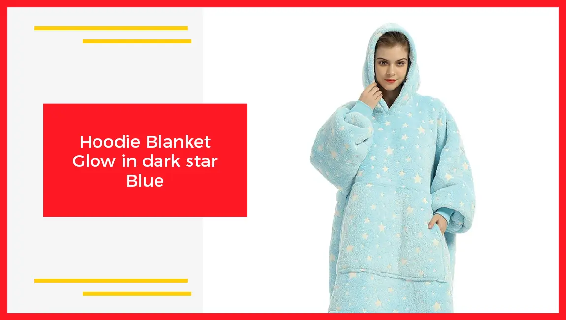 Hoodie Blanket Glow In Dark Star Blue