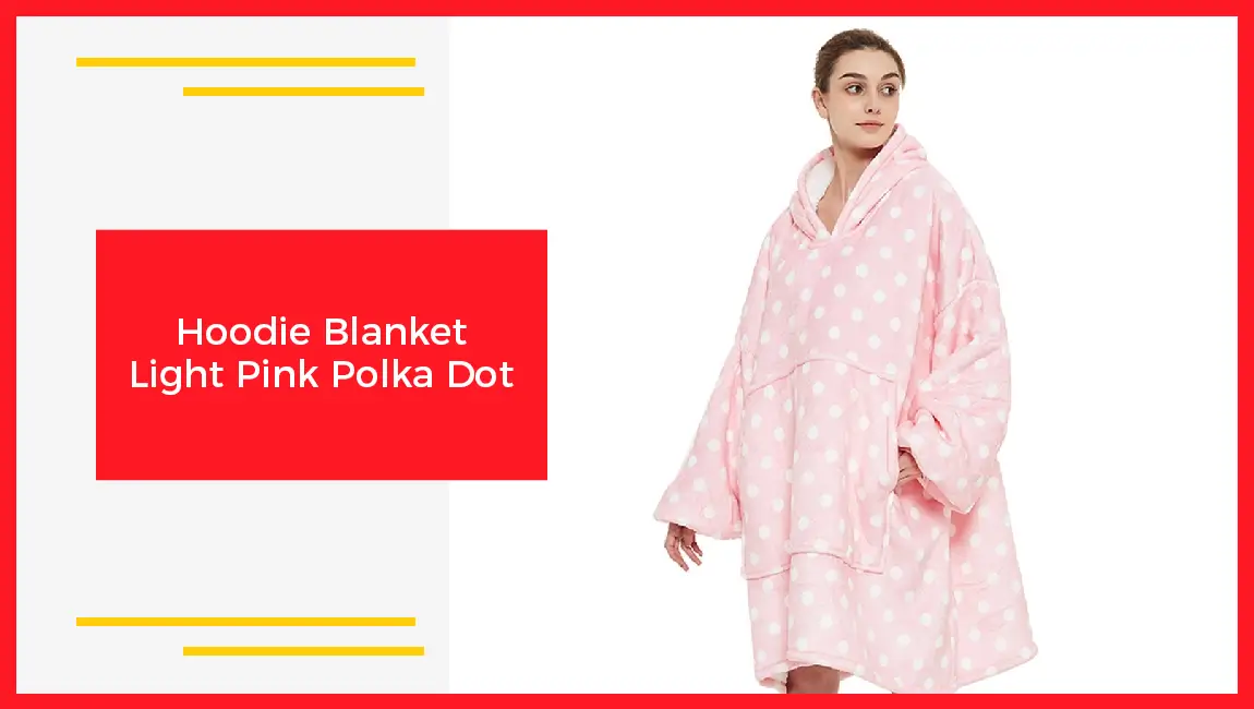 Hoodie Blanket Light Pink Polka Dot