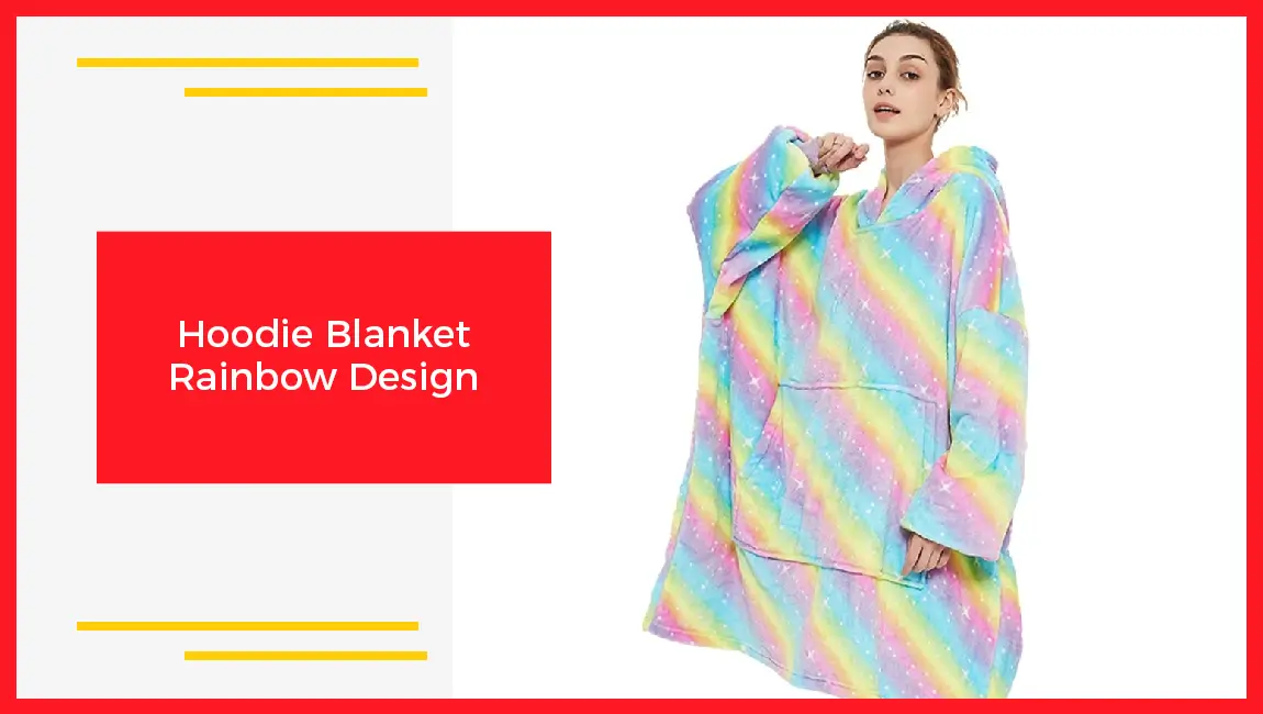 Hoodie Blanket Rainbow Design