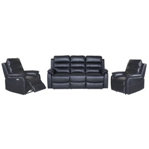 Antonio 3pc 5 Seater Leather Electric Recliner Home Theatre Sofa Lounge Set