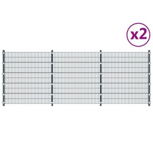 Fence Panels 2 pcs Iron 6x2 m 12m