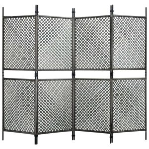 Fence Panel Poly Rattan 2.4x2 m Anthracite