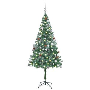 Frosted Christmas Tree with LEDs&Ball Set&Pinecones