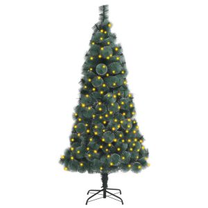 Artificial Christmas Tree with LEDs&Stand Green PET