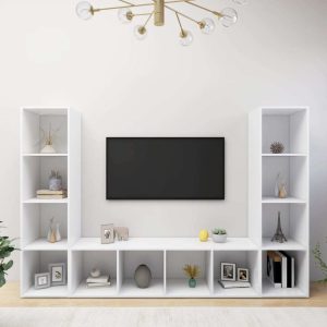 Des TV Cabinets 3 pcs 142.5x35x36.5 cm Engineered Wood