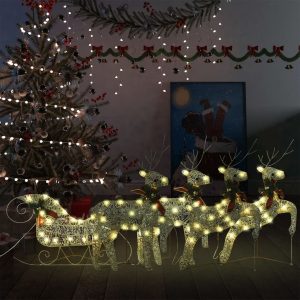 Reindeer & Sleigh Christmas Decoration 100 LEDs Outdoor