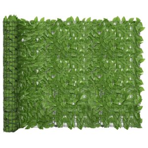 Balcony Screen with Green Leaves 400x150 cm