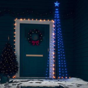 Christmas Cone Tree Blue 136 LEDs Decoration 70x240 cm