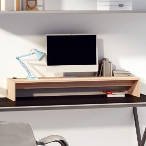 Outer Monitor Stand 100x27x15 cm Solid Wood Pine