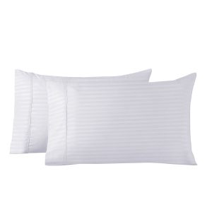 Royal Comfort Blended Bamboo Pillowcase Twin Pack With Stripes