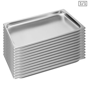 12X Gastronorm GN Pan Full Size 1/1 GN Pan 2cm Deep Stainless Steel Tray