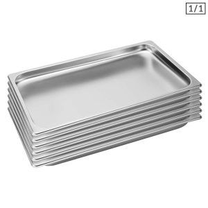 6X Gastronorm GN Pan Full Size 1/1 GN Pan 2cm Deep Stainless Steel Tray