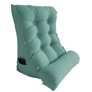45cm Green Triangular Wedge Lumbar Pillow Headboard Backrest Sofa Bed Cushion Home Decor