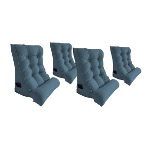 4X 45cm Grey Triangular Wedge Lumbar Pillow Headboard Backrest Sofa Bed Cushion Home Decor