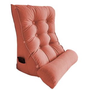 45cm Orange Triangular Wedge Lumbar Pillow Headboard Backrest Sofa Bed Cushion Home Decor