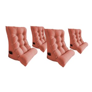 4X 45cm Orange Triangular Wedge Lumbar Pillow Headboard Backrest Sofa Bed Cushion Home Decor