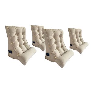 4X 45cm White Triangular Wedge Lumbar Pillow Headboard Backrest Sofa Bed Cushion Home Decor