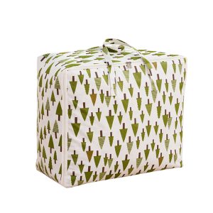 Green Pine Tree Storage Luggage Bag Double Zipper Foldable Travel Organiser Essentials