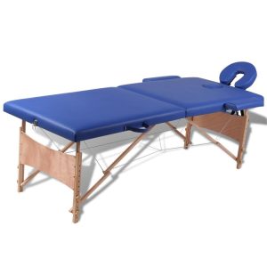 Foldable Massage Table 2 Zones with Wooden Frame