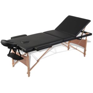 Foldable Massage Table 3 Zones with Wooden Frame