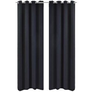 2 pcs Blackout Curtains with Metal Rings 135 x 245 cm