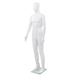 Full Body Mannequin with Glass Base Glossy 185 cm