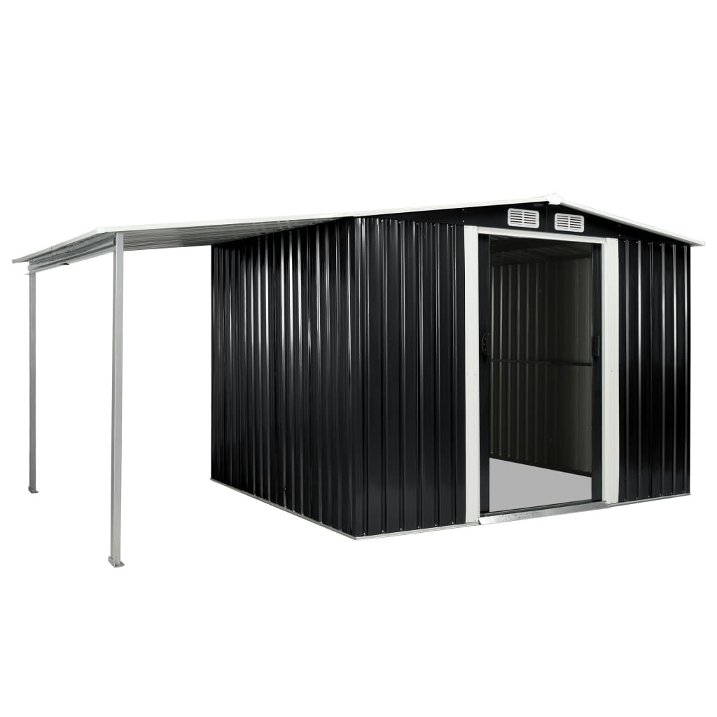 Garden Shed with Sliding Doors Anthracite 386x205x178 cm Steel - Shopy ...