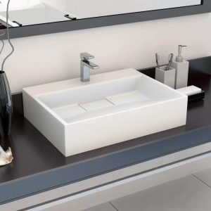 Wash Basin Mineral Cast/Marble Cast White