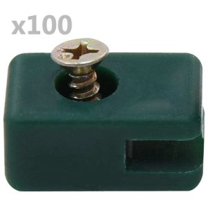 Garden Fence Wire Holder with Screw 100 Sets Green
