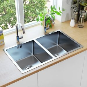 Kitchen Sink with Overflow Hole Stainless Steel
