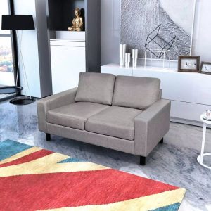 Dent Sofa 2-Seater Fabric Light Grey