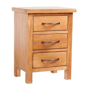 Tanaina Nightstand with 3 Drawers 40x30x54 cm Solid Oak Wood