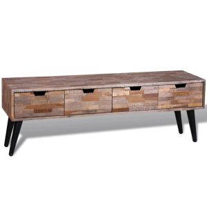 Hartsville Console TV Cabinet with 4 Drawers Reclaimed Teak