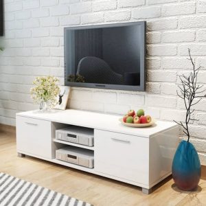 Nurragi TV Cabinet High-Gloss White 120x40.3x34.7 cm