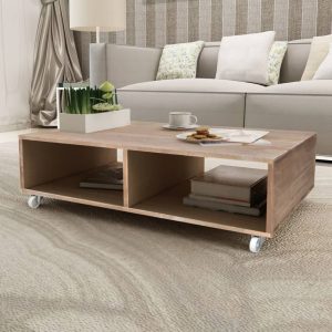 Coffee Table Brown Solid Wood