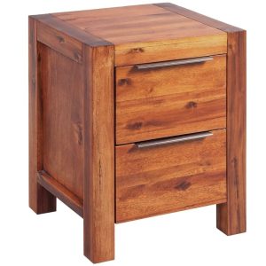 Oldsmar Bedside Cabinet Solid Acacia Wood Brown 45x42x58 cm