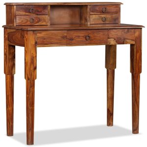 Writing Desk with 5 Drawers Solid Sheesham Wood 90x40x90 cm