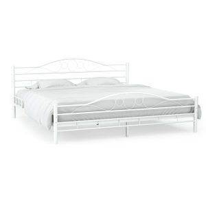 Amherst Bed Frame White Metal 137x187 cm Double Size