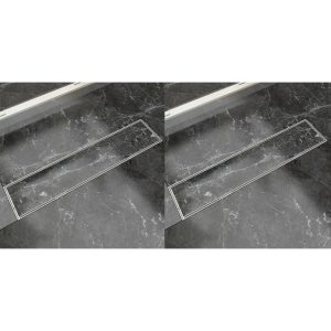 Linear Shower Drain 2 pcs 530x140 mm Stainless Steel