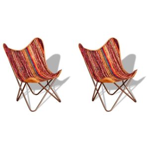Butterfly Chairs Multicolour Chindi Fabric