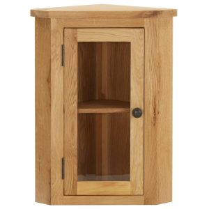 Wall-mounted Corner Cabinet 45x28x60 cm Solid Oak Wood