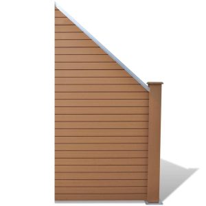 Fence Panel WPC 105x(105-185) cm Brown