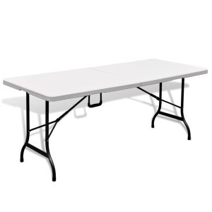 Folding Garden Table White 180x75x74 cm HDPE