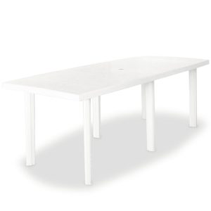 Garden Table White 210x96x72 cm Plastic