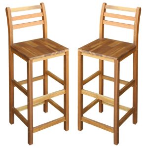 Bar Chairs Solid Acacia Wood